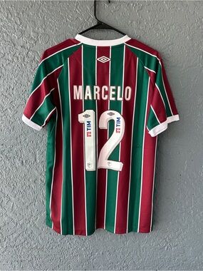 Fluminense Marcelo Soccer Jersey Red Green Men